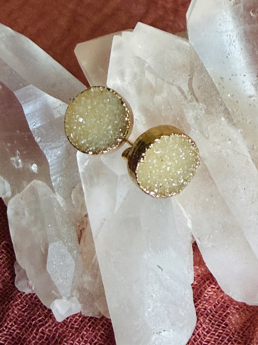✨ Pale Yellow Druzy Sparkle Earrings | Sunny Statement Glam ✨